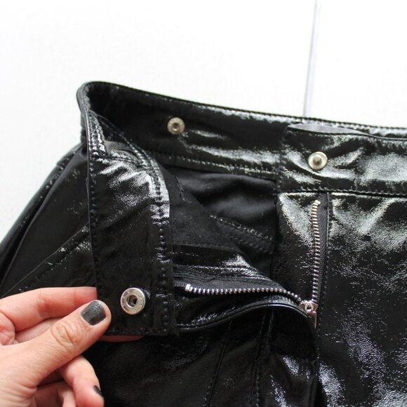 NEW Topshop Women's Black Lily Straight Leg Faux  Leather Size 2 Medium Pants - Picture 7 of 12